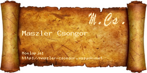 Maszler Csongor névjegykártya